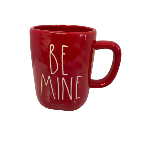 RAE Dunn Coffee Ceramic  Mug Artisan Jar Red Be Mine 5.25"W x 3.25"L x 4.5"H - Picture 1 of 7